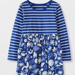 Hanna Andersson Mixie Play Dress Holiday Blue sz. 6-7 aka 120